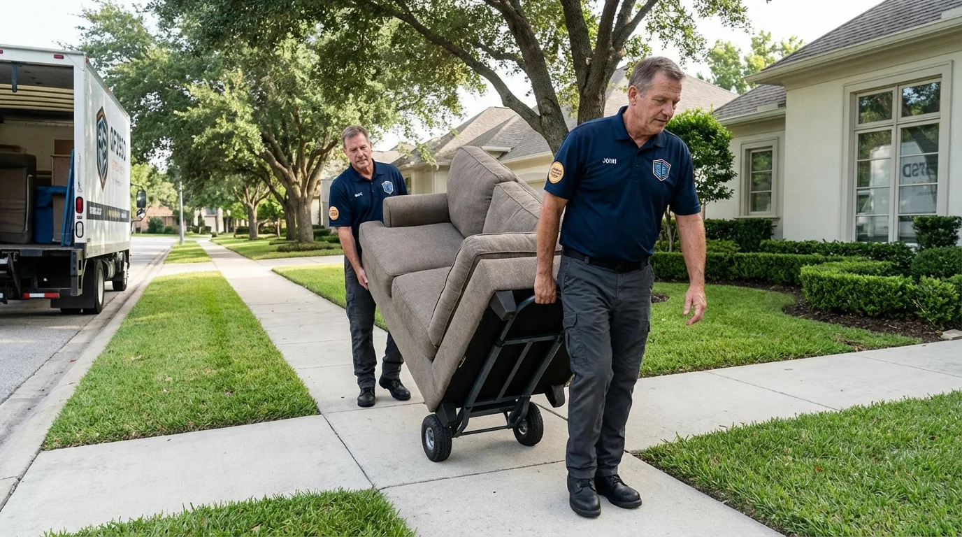 Local residential moving crew loading furniture in Easton, MD